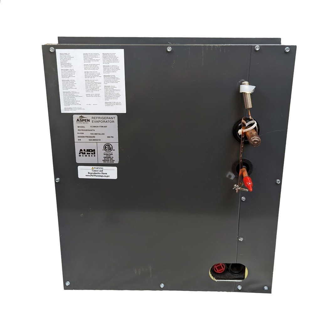 CC48G44-210R-057 COIL, CASED 4 TON 21"W X 28"H R410 TXV, UP/DOWN RH, GRAY POLYESTER PAINTED METAL CABINET, FLANGED TOP DUCT OPENING, DUAL CONDENSATE DRAINS