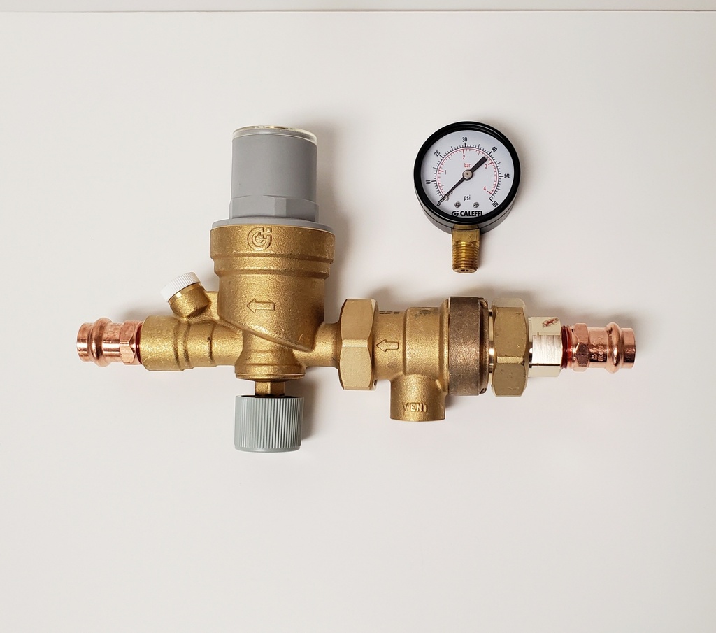 573016A CALEFFI 1/2" PRESS BACKFLOW PREVENTER X 1/2" PRESS AUTOFILL W/GAUGE