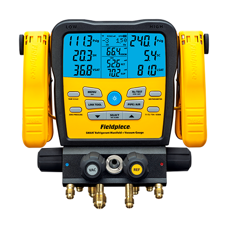 SM482V REFRIGERANT MANIFOLD & MICRON GAUGE WIRELESS 4 PORT A2L REFRIGERANT COMPATIBLE