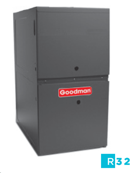 GR9T800803BN GOODMAN GAS FURNACE, 80K TWO-STAGE 80%, UPFLOW, 17.5" W, R32 READY