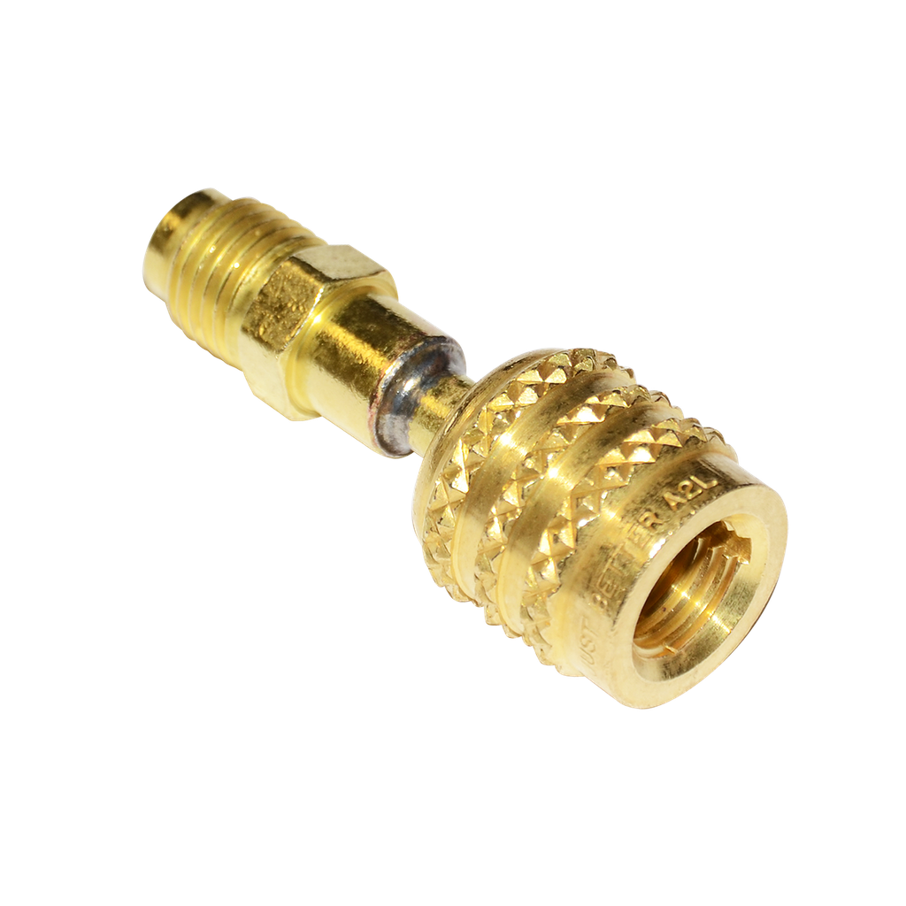 QC-A2L-LH 1/4" FE SAE FLARE LEFT HANDED X 1/4" MALE FLARE TO BE USED FOR A2L APPLICATIONS SUCH AS R454B AND R-32 TANKS