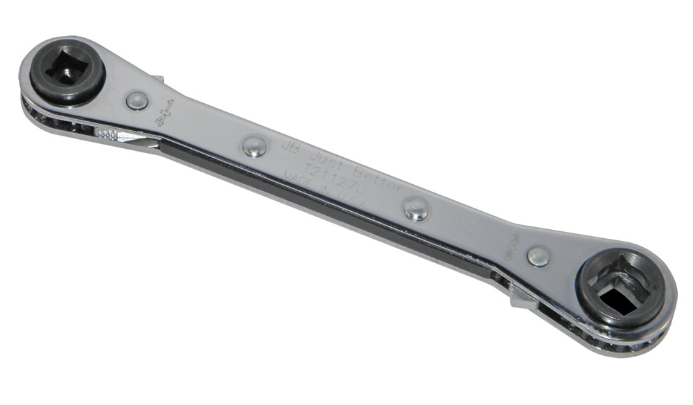 T21127U JB A.C. & R. RATCHET WRENCH 1/4" 3/16" AND 3/8" 5/16" ON OTHER END(MADE IN USA)