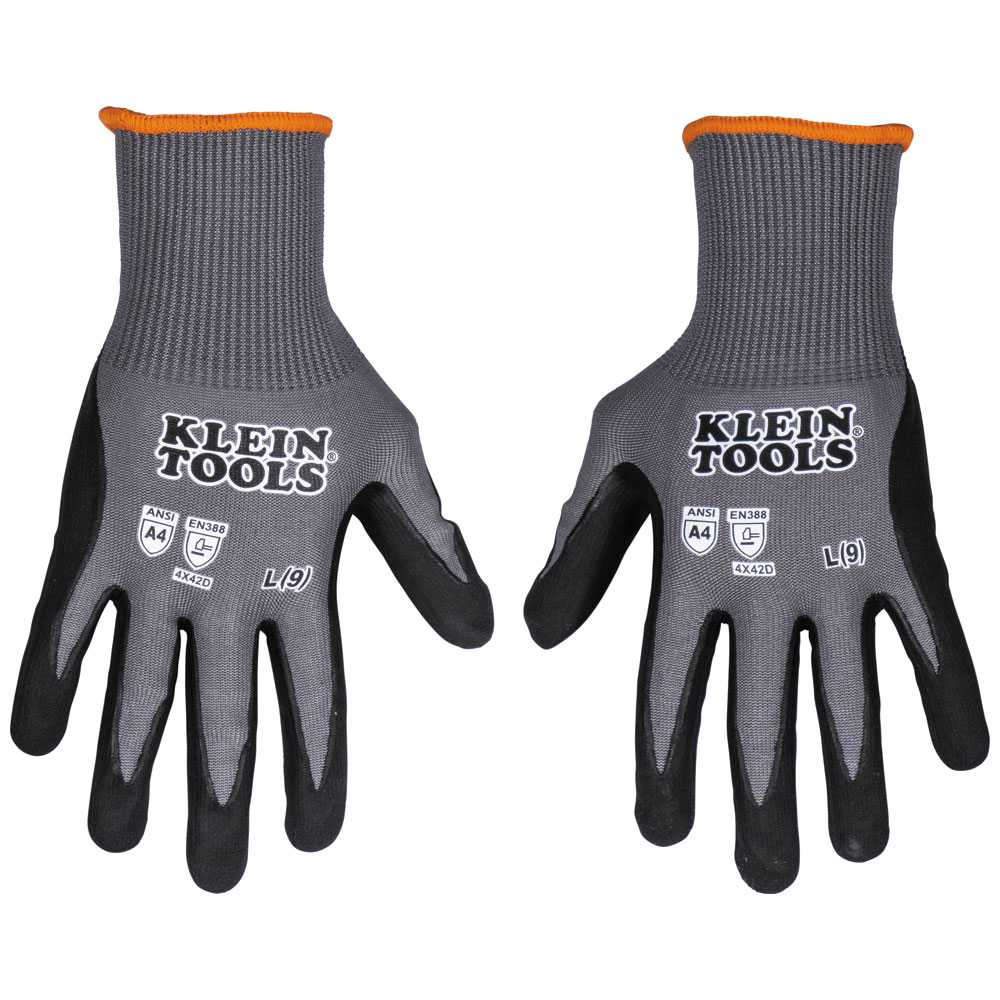 60590 KLEIN KNIT DIPPED GLOVES, CUT LEVEL A4, TOUCHSCREEN, X-LARGE, 2-PAIR
