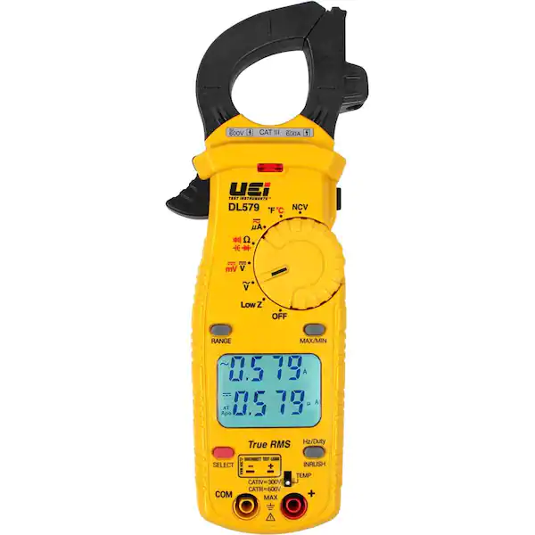 DL579 UEI 600A DUAL DISPLAY TRMS, CLAMP METER W/ TEMP AND CAPACITANCE