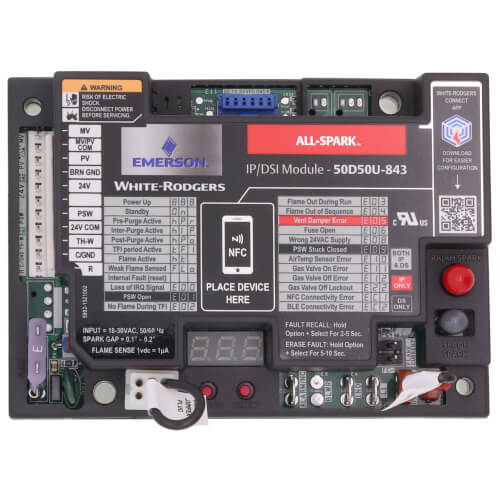 50D50U-843 WHITE RODGERS ALL-SPARK INTERMITTENT PILOT/DIRECT SPARK IGNITION MODULE (10)
