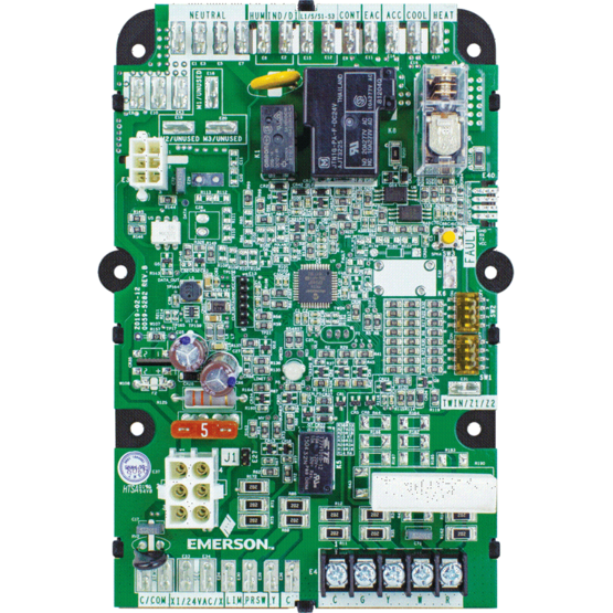 50F06-843 EMERSON UNIVERSAL ELECTRONIC FAN TIMER FOR NON-INTEGRATED SINGLE STAGE FURNACES. REPLACES HONEYWELL ST9120U1011, ICM270, AND ROBERTSHAW 695-003