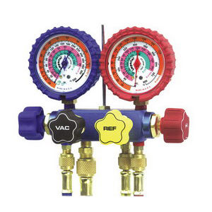 646CC MANIFOLD, 4-VALVE, 600 SERIES, R-22/404A/410A, W/3-60" BALL VALVE HOSES, 1-3/8"VAC, CLAMSHELL