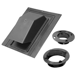 3540 BLACK PLASTIC ROOF CAP W/SCREEN AND DAMPER INCLUDES 3" AND 4" COLLARS (10)
