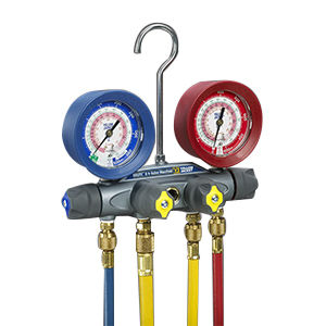 46010 MANIFOLD, 4-VALVE, BRUTE II, R-410A/404A/22, NO HOSES, 1% ACCURACY