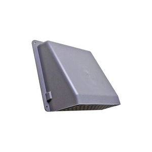 351GR 6" GRAY PLASTIC WALL CAP WITH DAMPER AND SCREEN