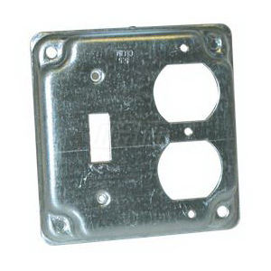 84968 4 X 4 BOX COVER, ONE TGL SW, ONE DPLX OUTLET