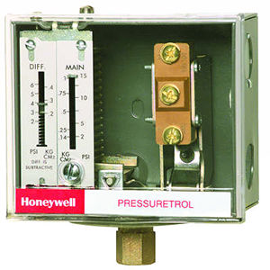 L404F1367 PRESSURETROL MAIN SCALE 1 TO 8 PSI. ADJ. DIFF: .75 TO 2 PSI. LESS SIPHON