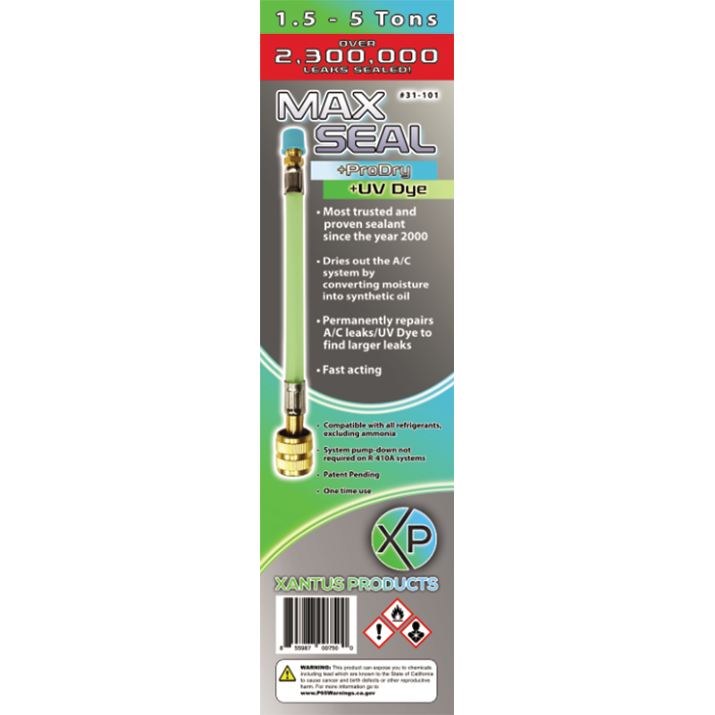 31-101 MAX SEAL+PRODRY+UV DYE INJECT 1.5 - 5 TON SYSTEMS