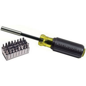 32510 NON-RATCHETING SCREWDRIVER W/ BLOCK OF TAMPER-PROOF BITS