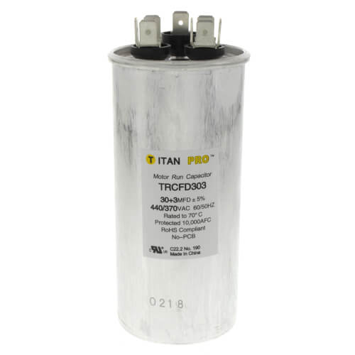 CD30D3440RD DUAL RUN CAPACITOR 30+3 440/370V ROUND (12126 TRCFD303)