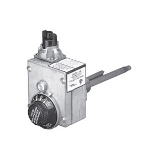 37C73U-174 GAS WATER HEATER CTL, FOR NAT GAS ONLY, 1/2" N.P.T. INLET, 1/2" INV FLARE OUTLET, 70 F-155 F RANGE, FULLY REG. MAIN AND PILOT REG. FIXED AT 5.0" W.C., SINGLE CYCLE E.C.O. SET AT 195 F, SHANK LENGTH 1-1/4 , REPLACES A.O. SMITH (186300-000), WHITE-RODGERS 37C73U-652