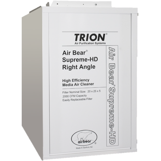 447380-010 TRION AIR BEAR RIGHT ANGLE MEDIA CABINET, 25-5/8 X 24-3/8 X 15-1/2 MERV 8 WHITE, REPL FILTER 255649-102