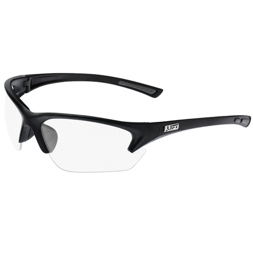 EQT-12KCB QUEST SAFETY GLASSES (BLACK/CLEAR)
