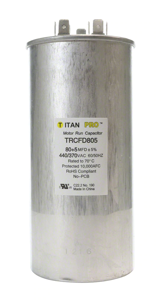 CD80D5440RD DUAL RUN CAPACITOR 80+5 440/370V ROUND (12257 TRCFD805)