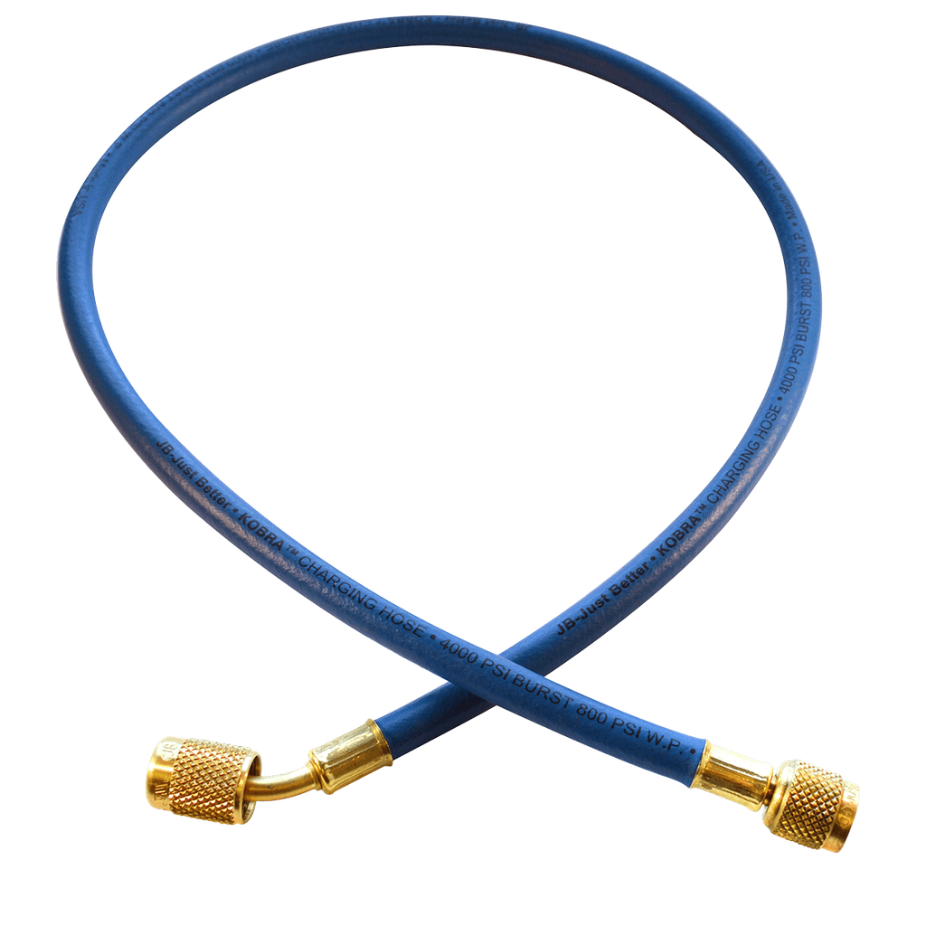 CLS-36B HOSE 1/4" X 36" BLUE ENVIRO-SAFE CHARGING HOSE W/ SECURE SEAL FITTING